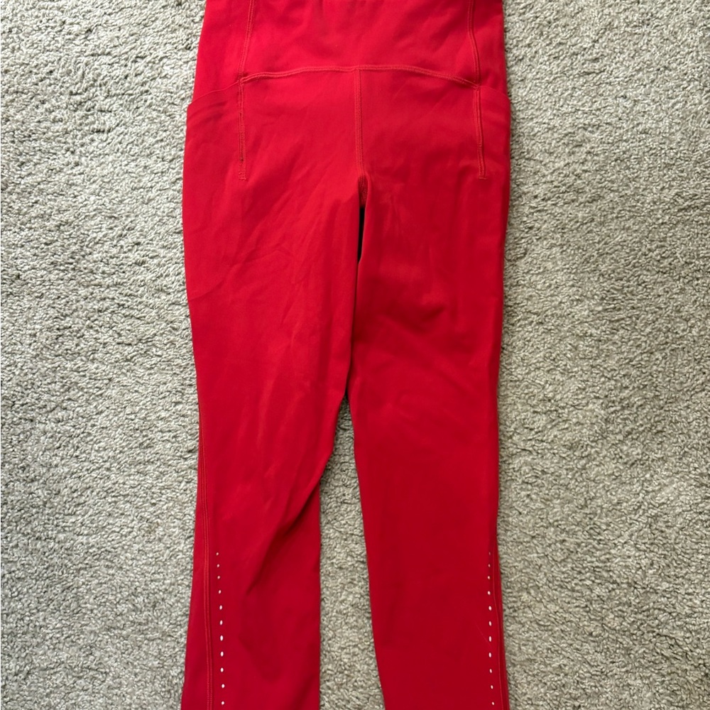 Lululemon red cropped leggings